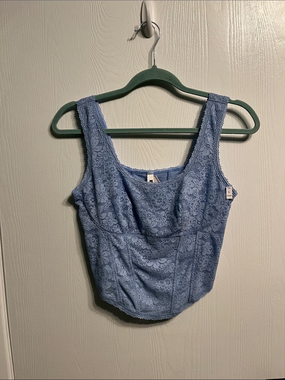 NWT Pink VS unlined blue floral bralette! Size large!